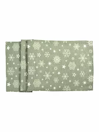 SANDER | Tischläufer CRISTALLO NEVE 50x140cm Jade | 